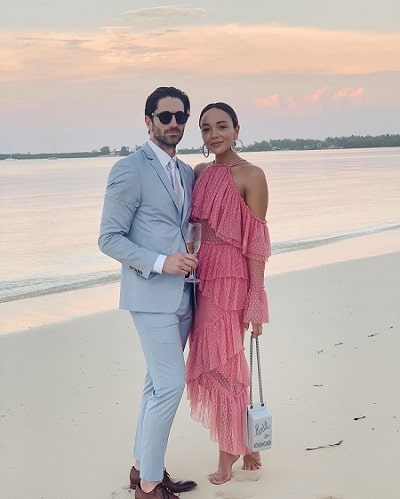 A picture of Ashley with her husband, Iddo Goldberg.